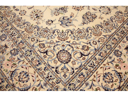 Persian carpet Nain 9la with Silk 355x247 cm Beige