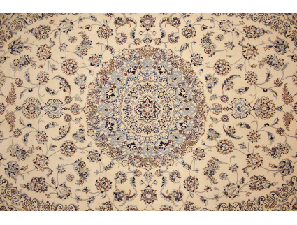 Persian carpet Nain 9la with Silk 355x247 cm Beige