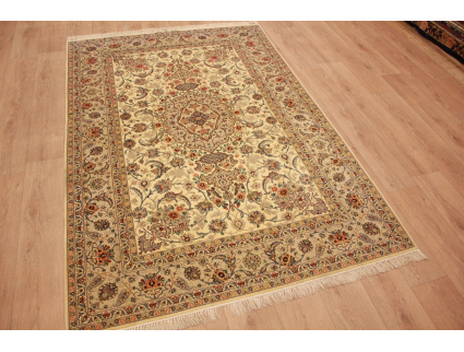 Perserteppich Isfahan mit Seide 238x158 cm Beige