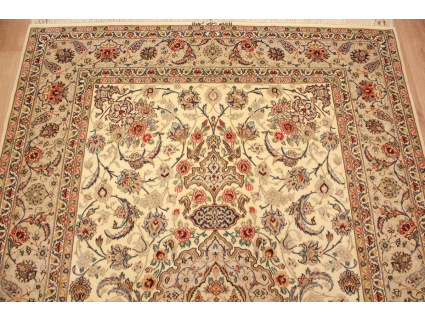 Perserteppich Isfahan mit Seide 238x158 cm Beige