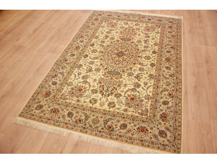 Perserteppich Isfahan mit Seide 238x158 cm Beige