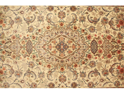 Perserteppich Isfahan mit Seide 238x158 cm Beige