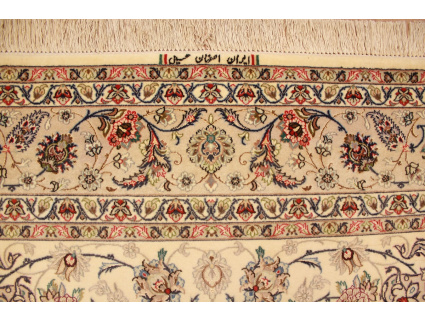 Perserteppich Isfahan mit Seide 238x158 cm Beige