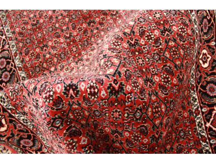 Persian carpet Bidjar virgin wool with silk 151x79 cm Red