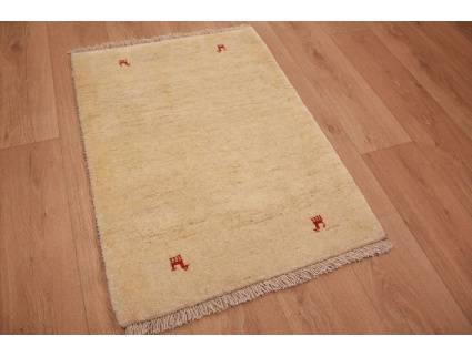 Perser Teppich Gabbeh reiner wollteppich 148x109 cm Beige