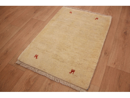 Perser Teppich Gabbeh reiner wollteppich 148x109 cm Beige