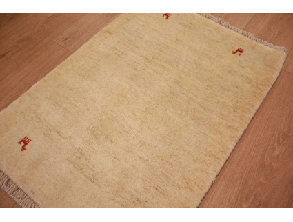 Perser Teppich Gabbeh reiner wollteppich 148x109 cm Beige