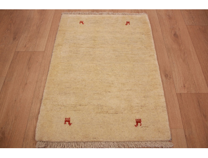 Perser Teppich Gabbeh reiner wollteppich 148x109 cm Beige