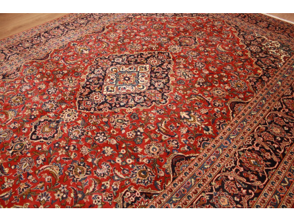 Persian carpet Kashan virgin wool 345x248 Red