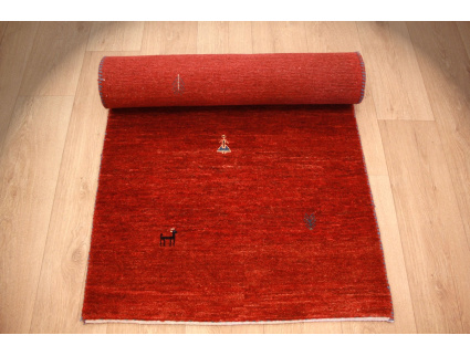 Persian carpet Gabbeh  wool carpet 192x79 cm Red