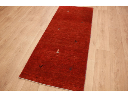 Persian carpet Gabbeh  wool carpet 192x79 cm Red