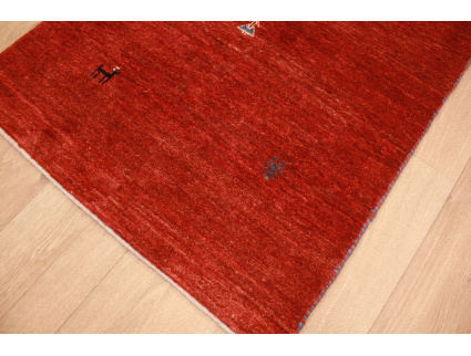 Persian carpet Gabbeh  wool carpet 192x79 cm Red