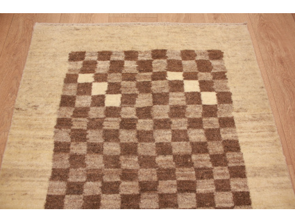 Nomadic Persian carpet Gabbeh wool 120x86 cm Beige