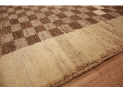 Nomadic Persian carpet Gabbeh wool 120x86 cm Beige