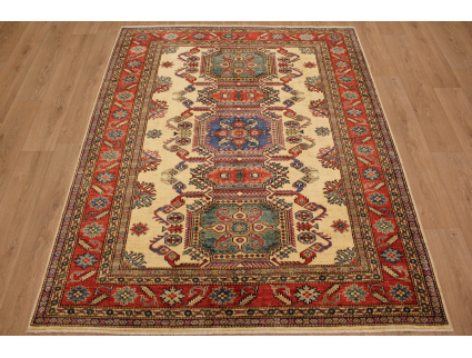 Oriental carpet Kazak virgin wool 228x185 cm Beige