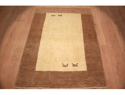 Persian carpet Gabbeh  wool carpet 158x111 cm Beige