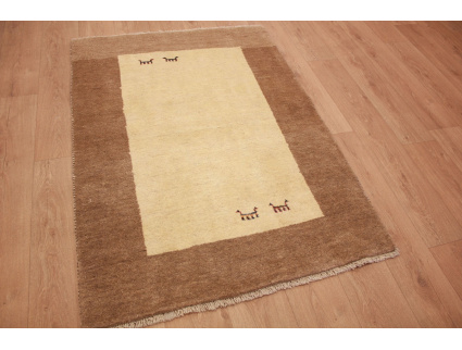 Perser Teppich Gabbeh reiner wollteppich 158x111 cm Beige