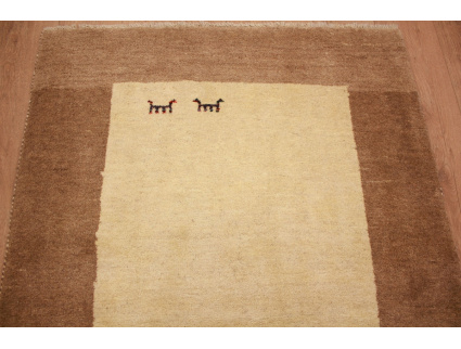 Perser Teppich Gabbeh reiner wollteppich 158x111 cm Beige