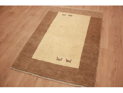 Persian carpet Gabbeh  wool carpet 158x111 cm Beige