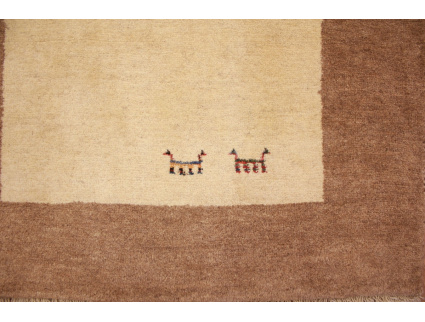 Persian carpet Gabbeh  wool carpet 158x111 cm Beige