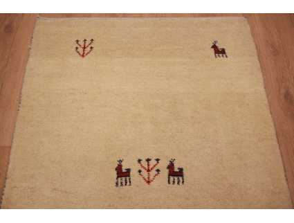 Nomadic Persian carpet Gabbeh wool 120x80 cm Beige