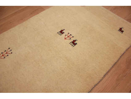 Nomadic Persian carpet Gabbeh wool 120x80 cm Beige