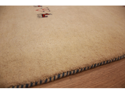 Nomadic Persian carpet Gabbeh wool 120x80 cm Beige