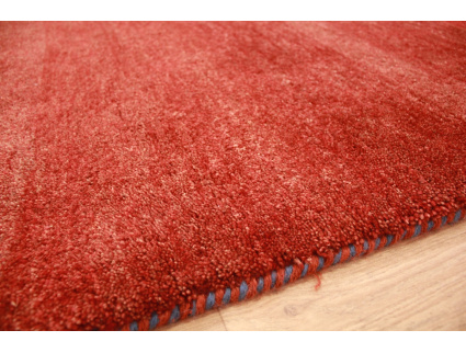 Perser Teppich Gabbeh reiner Wollteppich 146x95 cm Rot