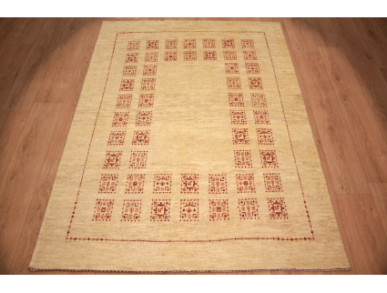 Nomadenteppich Loribaft Wollteppich 195x145 cm Beige