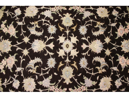 Persian carpet Tabriz wool and silk carpet 150x98 cm Black