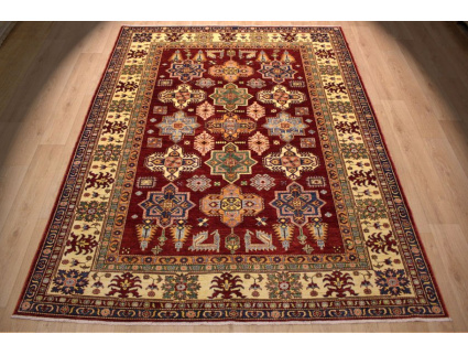 Oriental carpet Kazak virgin wool 293x226 cm Red