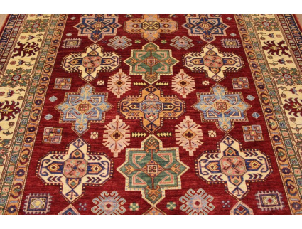 Oriental carpet Kazak virgin wool 293x226 cm Red