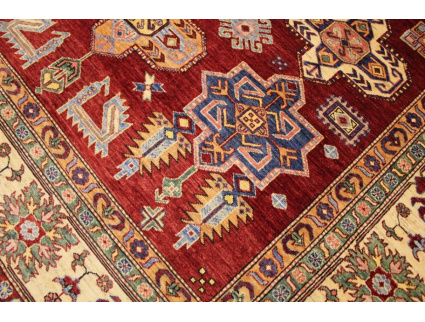 Oriental carpet Kazak virgin wool 293x226 cm Red