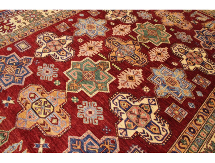 Oriental carpet Kazak virgin wool 293x226 cm Red