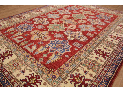 Oriental carpet Kazak virgin wool 293x226 cm Red