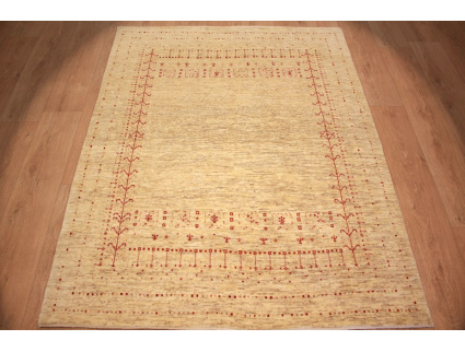 Persian carpet Gabbeh Loribaf pure wool 173x134 cm Beige