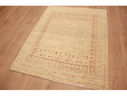 Persian carpet Gabbeh Loribaf pure wool 173x134 cm Beige