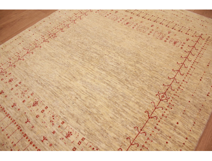 Persian carpet Gabbeh Loribaf pure wool 173x134 cm Beige