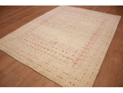 Persian carpet Gabbeh Loribaf pure wool 173x134 cm Beige