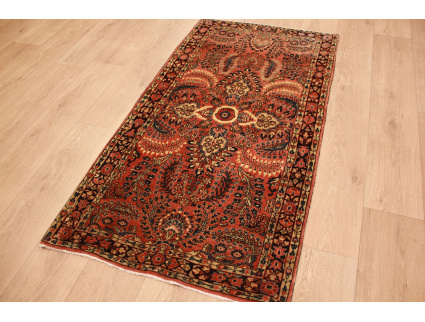 Antique Persian carpet Sarough Wool 160x84 cm Red