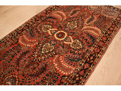 Antique Persian carpet Sarough Wool 160x84 cm Red