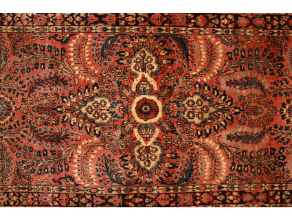 Antique Persian carpet Sarough Wool 160x84 cm Red