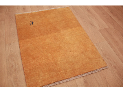 Perserteppich Gabbeh wollteppich 109x82 cm Orange