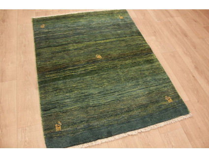 Persian carpet Gabbeh Wool 150x114 cm Green