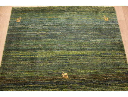 Persian carpet Gabbeh Wool 150x114 cm Green