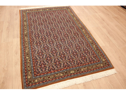 Persian carpet Ghom virgin wool 206x135 cm Blue