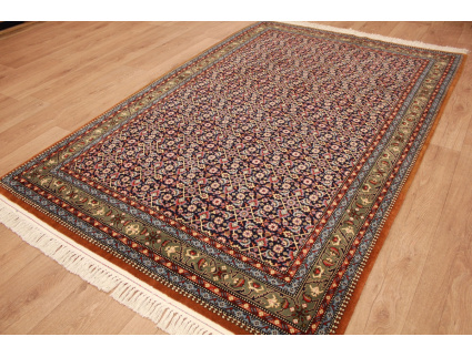 Persian carpet Ghom virgin wool 206x135 cm Blue