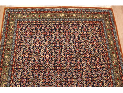 Persian carpet Ghom virgin wool 206x135 cm Blue