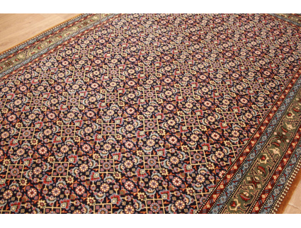 Persian carpet Ghom virgin wool 206x135 cm Blue