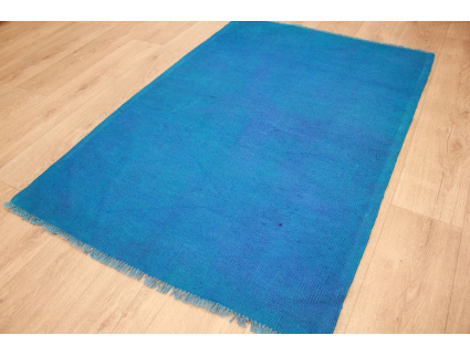 Kelim Vintage overdyed aus reiner Wolle 148x100 cm Blau